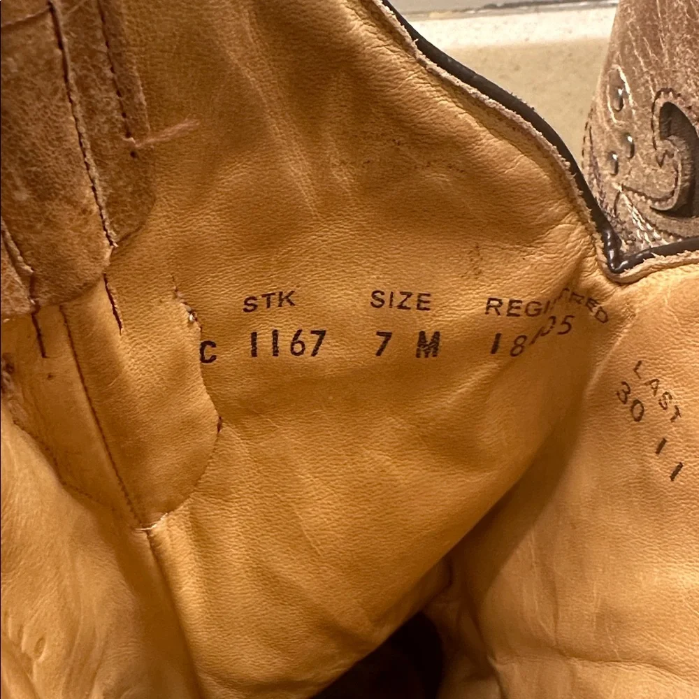 Brown Embroidered Heeled Boots - Picture 3 of 4